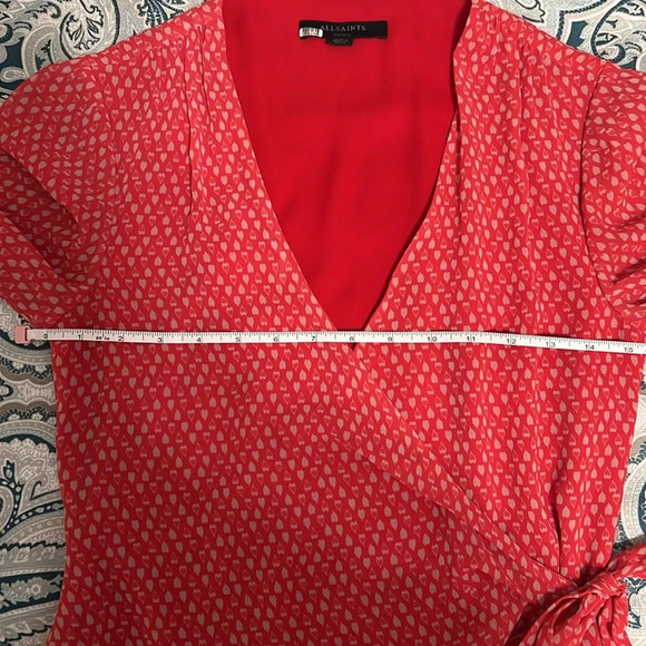 ALL SAINTS heart chiffon wrap dress (Size S) - Picture 12 of 13